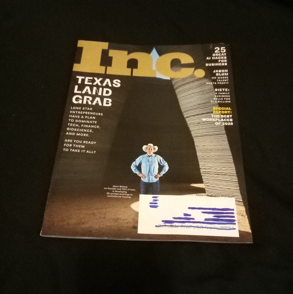 Inc Magazine Texas Land Grab AI Jason Blum Summer 2025